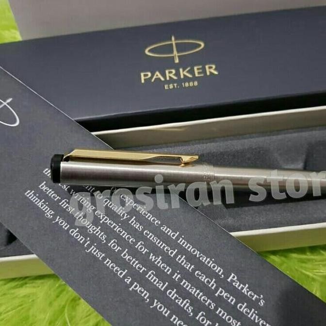 

Pulpen Parker Vektor Silver Custom Logo Ukir Grafir Nama Kado Original New Stok