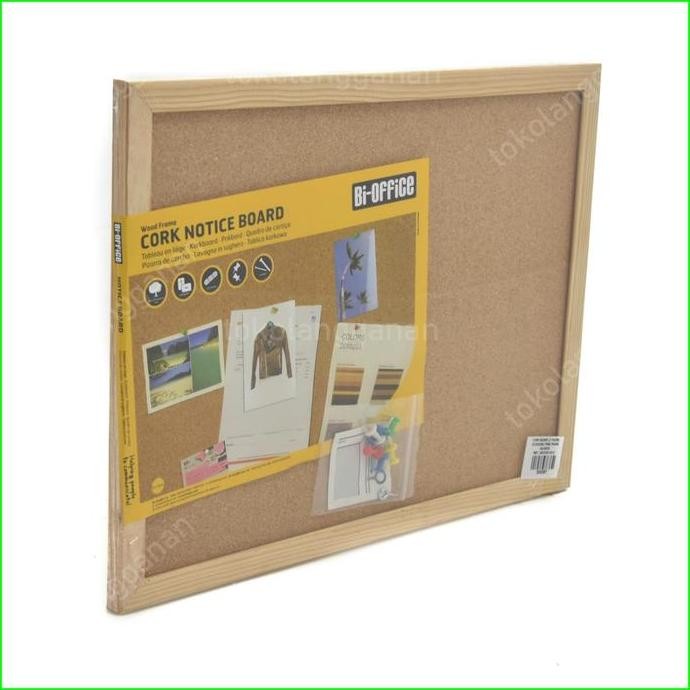 

Bi-Silque Cork Pin Board / Papan Mading Kayu Fibre 60X45Cm Serbaguna New Stok