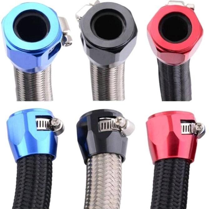 Klem selang bensin hose clamp selang bensin AN4/AN6/AN8/AN12 Aluminium murah