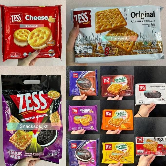 

ZESS SUGAR ORIGINAL CREAM CRACKERS / CHEESE / ZESS SAVOURY CHEESE / ASSORTED / CHOCOLATE BISCUIT / CHOCOLATE SANDWICH BISCUIT / SANDWICH BISCUIT VANILLA / SANDWICH PEANUT BUTTER / CRACKERS SAND CHEESE / SAND CHOCOLATE / SAND LEMON