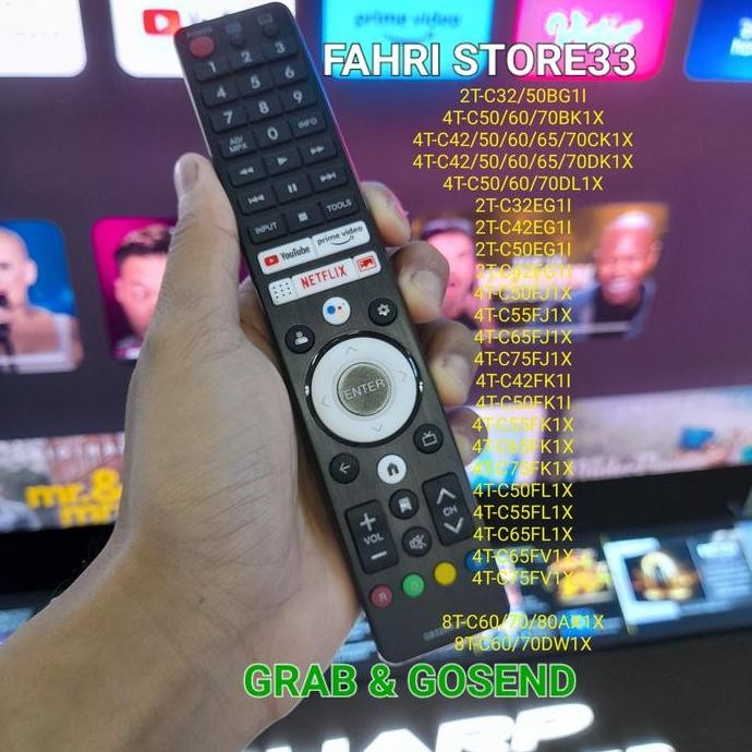 Remote tv sharp android google tv ( non voice ) murah