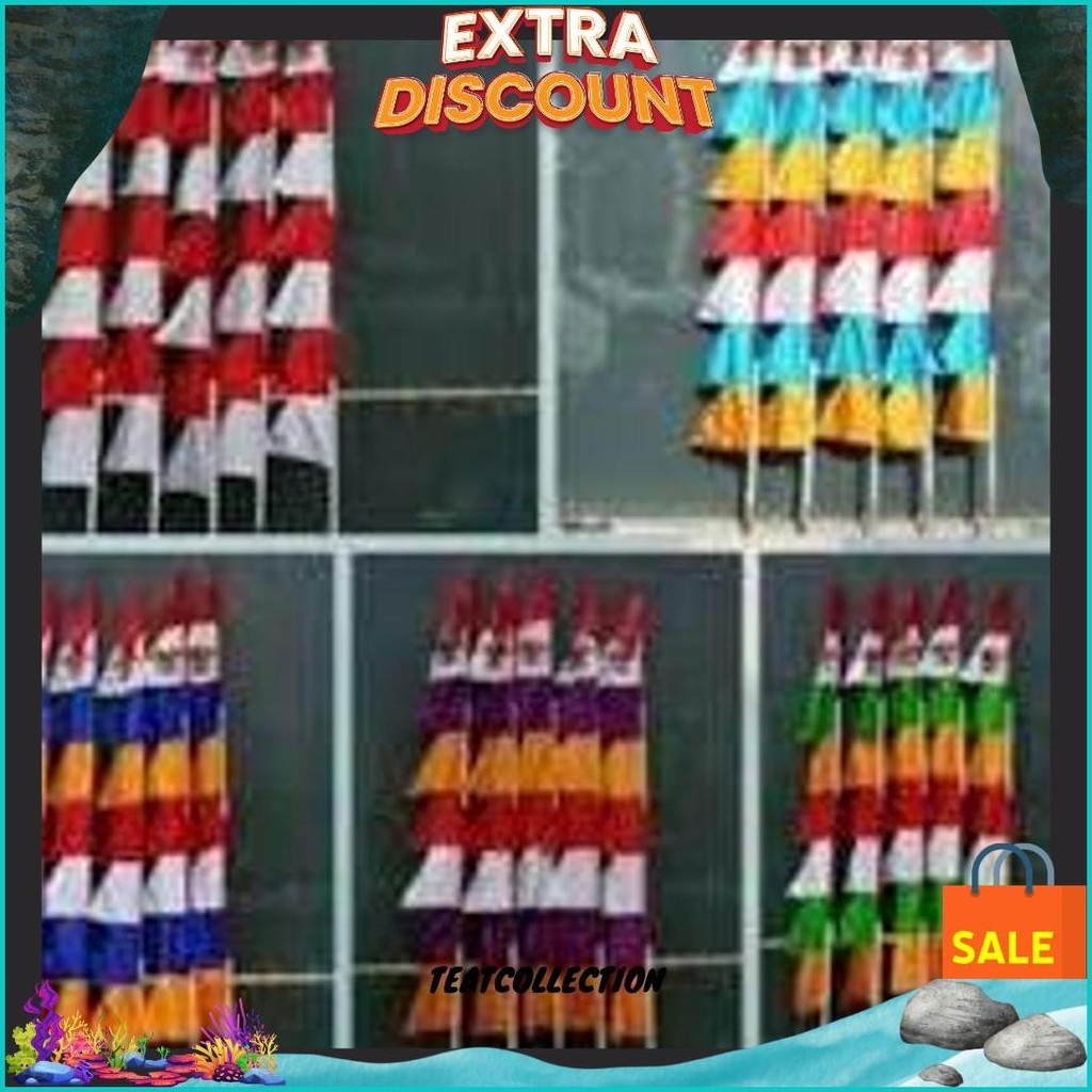 (20 Pcs) Grosir Umbul Umbul Warna Warni Bendera Merah Putih Cod