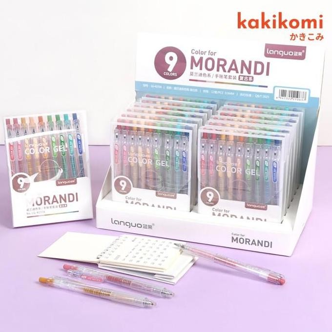 

Pulpen Warna Warni Gel 0.5Mm Set 9Pcs Languo Morandi Series 9 Colors New Stok