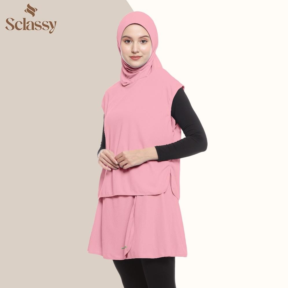 Sclassy - Baju Setelan Hijab Olahraga Wanita Sport Jogging Lari Renang