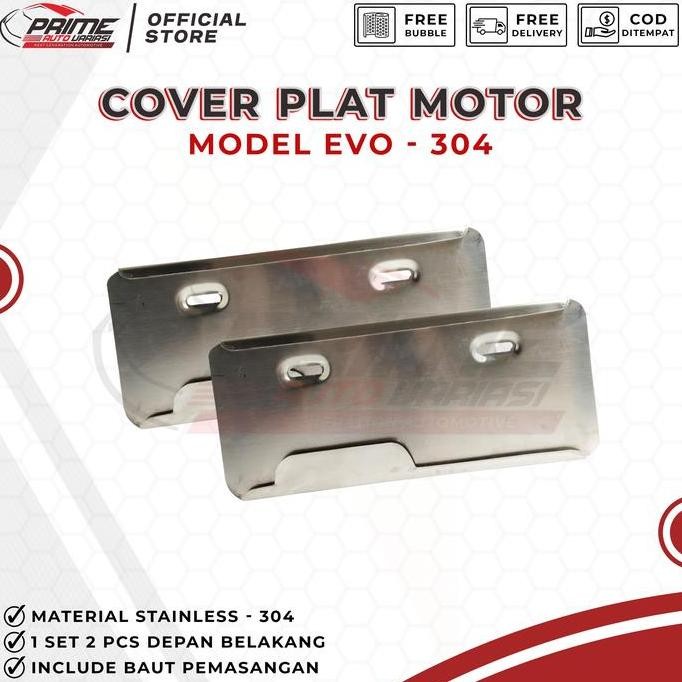 Cover Plat Motor Stainless Dudukan Plat Nomor Motor Slip Stainless murah