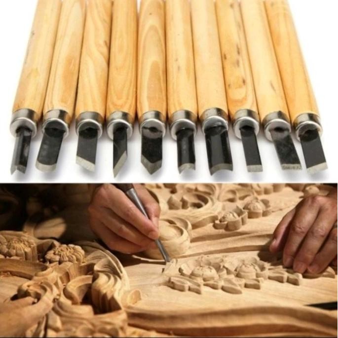 

Set Pisau Ukir 10 In 1 Alat Pahat Kayu Wood Carving Knife