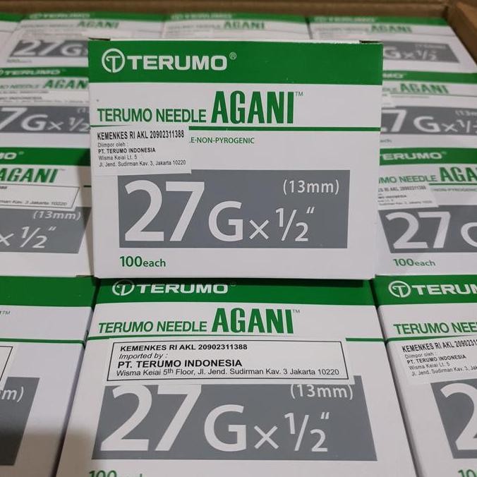 Needle Terumo 27 G / Needle Agani 27G / Jarum Suntik Terumo Isi 100 Pc