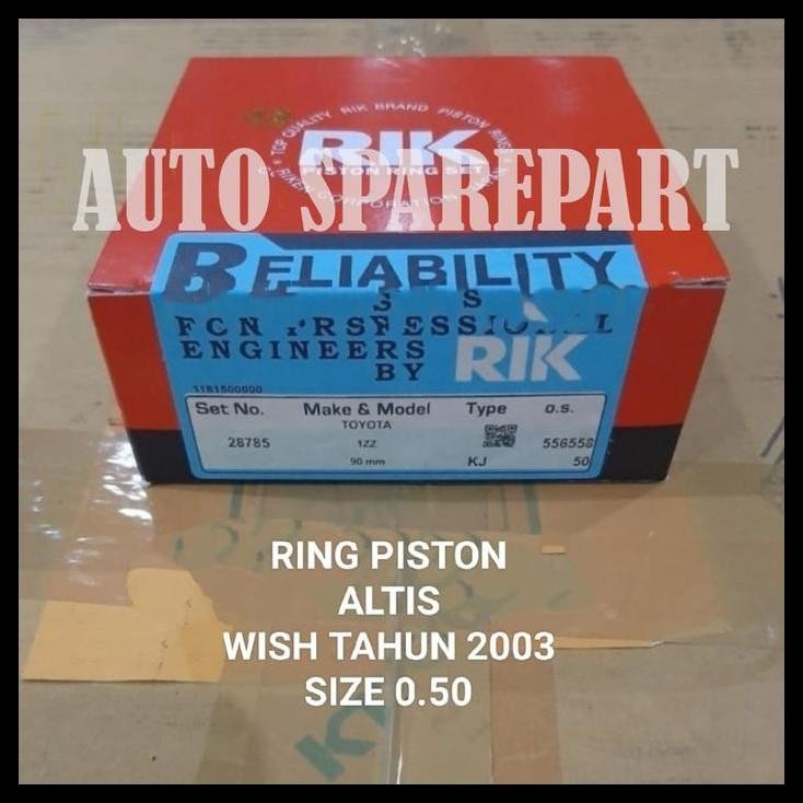 BEST DEAL RING PISTON SEHER TOYOTA WISH TAHUN 2003 SIZE 0.50 28785 1SET 