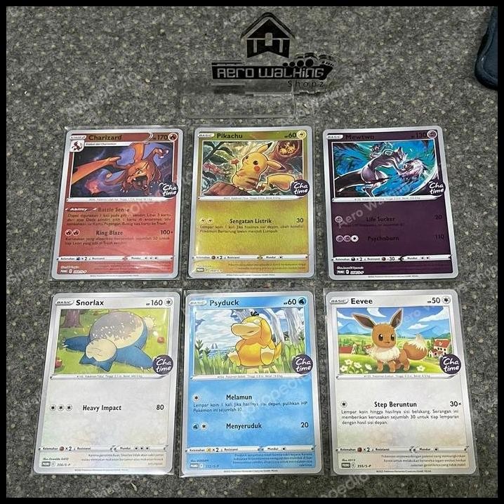 POKEMON x CHATIME SET - Charizard Pikachu Mewtwo | Kartu Pokemon Card