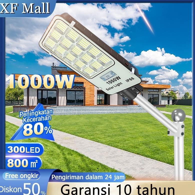 Garansi 10 tahun Lampu Tenaga Matahari 1000W Induksi tubuh manusia yang cerdas Fungsi waktu Level ta