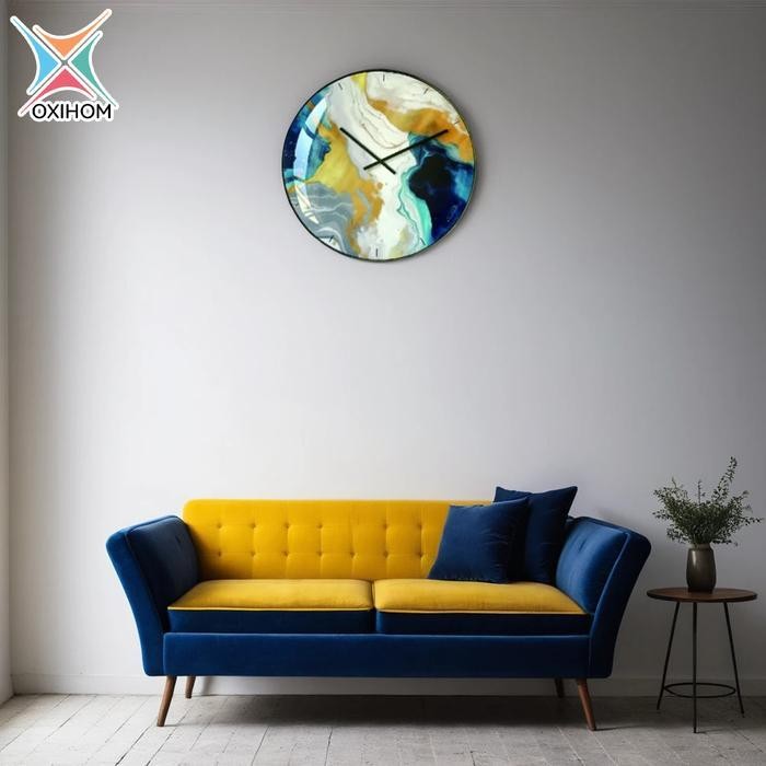 Oxihom Jam Dinding Bulat 60Cm Jam Dinding Silent Aesthetic Mewah Modern Estetik Jam Dinding Besar Ju