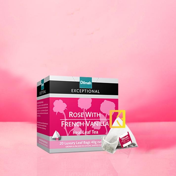 

Dilmah Exceptional Rose With French Vanilla Tea Teh Celup