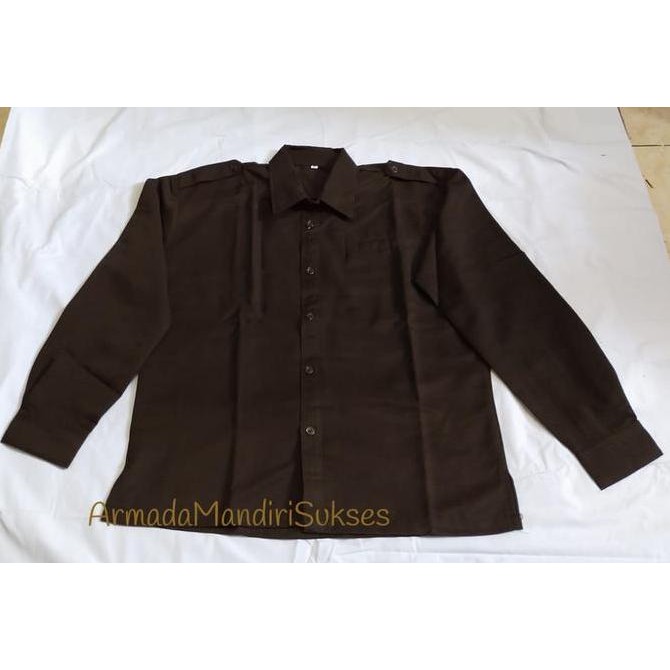 SERAGAM SAFARI PSH TWIST COKLAT LENGAN PANJANG - SERAGAM FORMAL PRIA