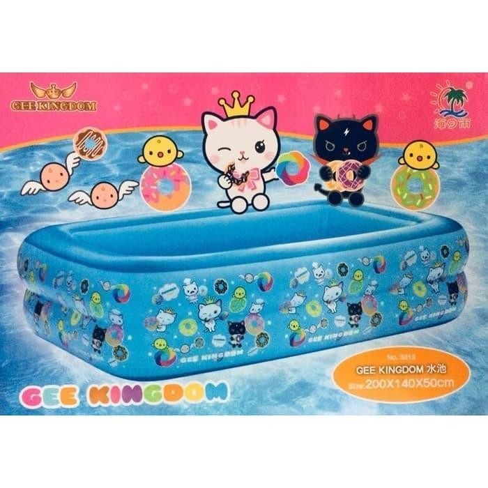Mikoko Gee Kingdom 200X140X50 Kolam Renang Anak Bak Mandi Karet Mainan Original Dan Terpercaya