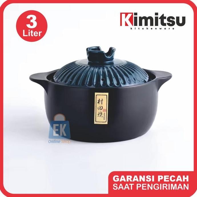 Sale Panci Keramik Tahan Api 3 Liter Kimitsu Q8806-9 | Panci Casseroles | Panci Obat | Panci Sapo | 