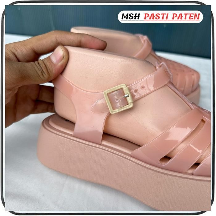 Msh 618 Sepatu Gladiator Tinggi Wanita Sandal Sepatu Karet Jelly Wanita Dewasa