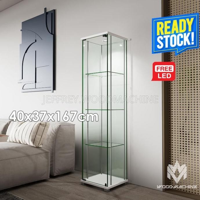 Grosir Tempat Helm Rak Kaca Minimalis Lemari Pajangan Display Cabinet Koleksi