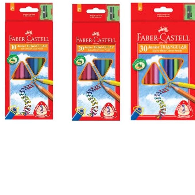 

FABER CASTELL JUNIOR TRIANGULAR GRIP COLOR PENCIL SET 10 20 30 PENSIL WARNA SEGITIGA