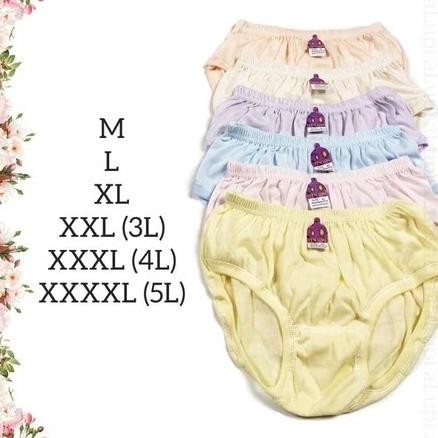 th-23 df-7 Okra - Celana Dalam Wanita Jumbo Big Size 6pcs/12pcs CD BUMIL Wanita Dewasa 3XL XXL XL L 