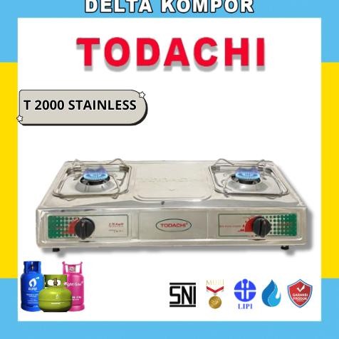 Terlaris Delta Kompor Todachi Kompor Gas Stainless 2 Tungku 70 Cm T-2000 Ss