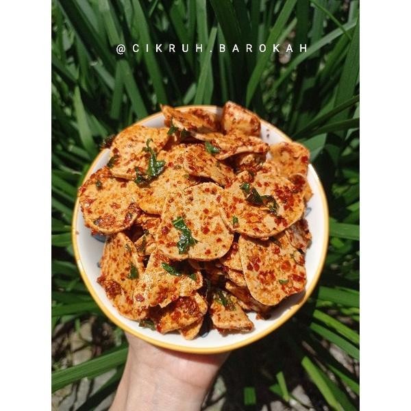 

LM Keripik Basreng Tipis Bumbu Melimpah Daun Jeruk Isi 300 gr Toples 1000 ml Snack Food Camilan Chips Crispy Kripik Cemilan Pedas