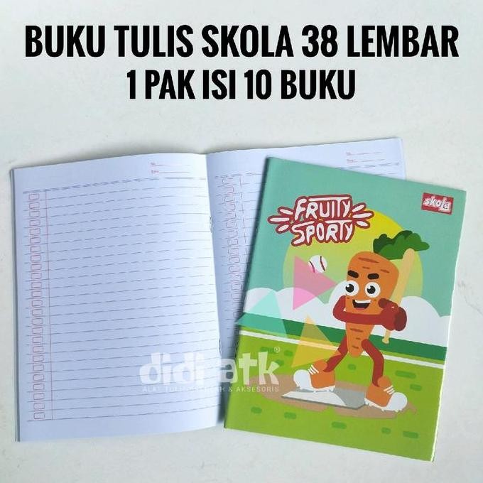 

Buku Tulis Skola 38 Lembar by Sidu (1Pak = 10Pcs)