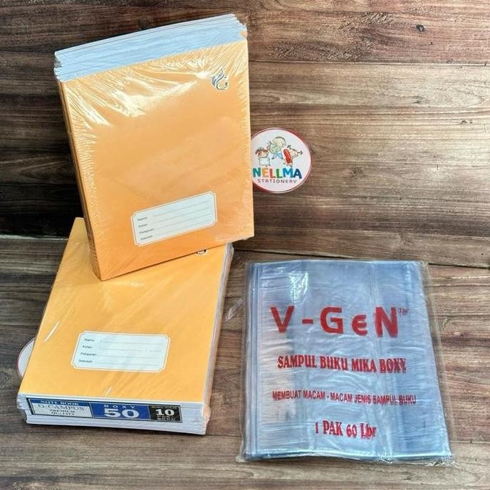 

Paket Buku Tulis Campus Caver Sampul CRAF/sampul coklat Isi 10 buku + Sampul plastik isi 10 lembar ukuran Boxy