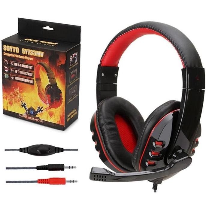 BARU HEADSET GAMING + MIC LAPTOP EARPHONE GAMING BASS MIC HEADPHONE