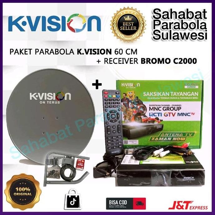 Paket Parabola K-Vision 60 Cm Lengkap + Receiver K-Vision Bromo C2000 Kualitas Terbaik Harga Termura