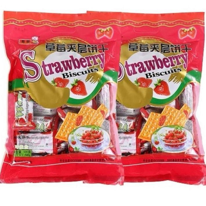 

Bairong Strawbery Layer Biscuits 528G Biskuit Lapis Stroberi