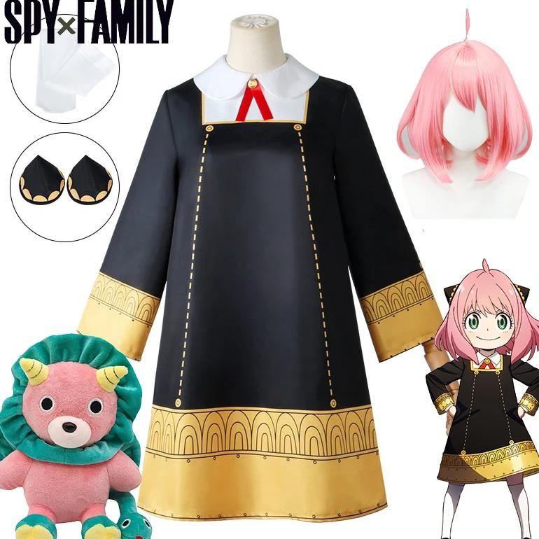 Anya Forger Cosplay Anime SPY Anya Forger Cosplay Costume Dress Doll Wig Girls Women FAMILY Kids Uni
