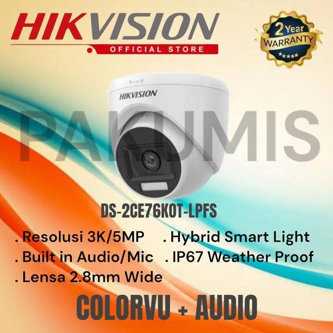 BARU CCTV HIKVISION 5MP AUDIO COLORVU - KAMERA CCTV MIC & DUAL LIGHT INDOOR