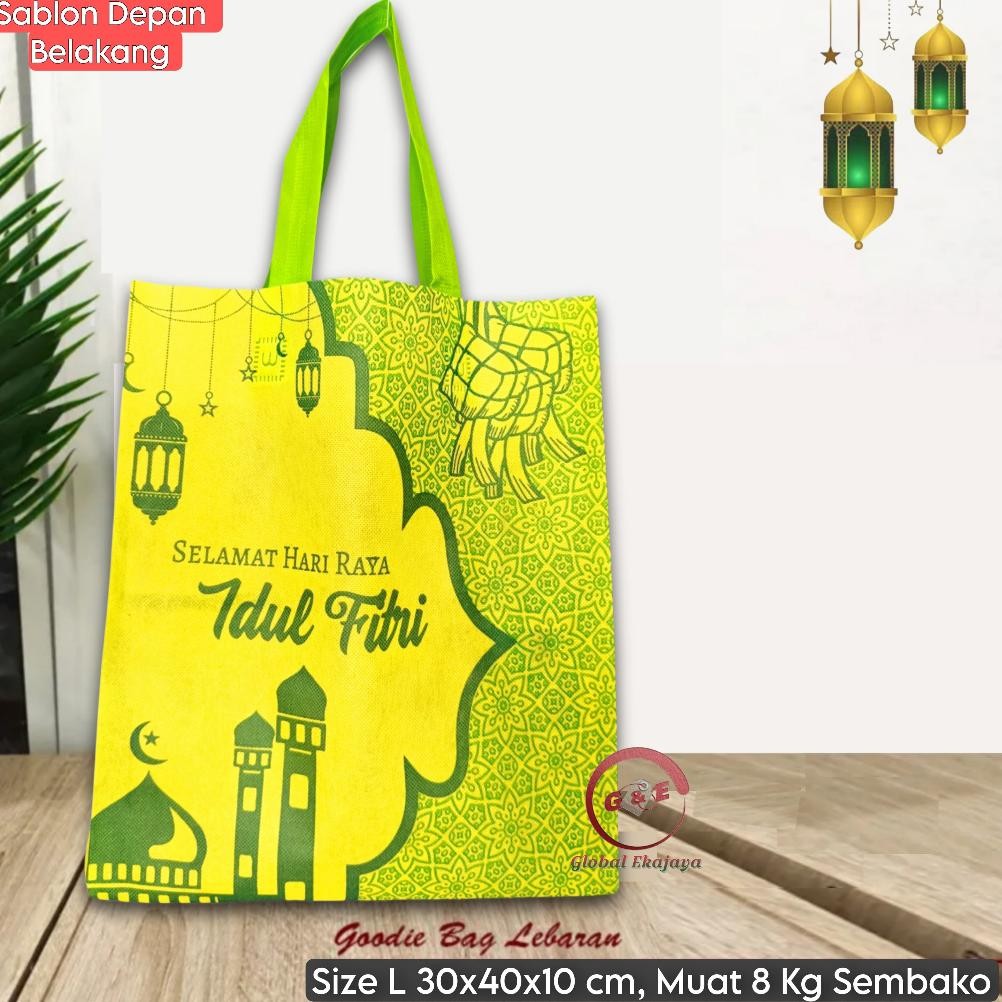 

QIG-1722 ul-64 Isi 12 Pcs Tas Kain Lebaran Idul Fitri Ukuran 30x40x10 Goodiebag Kantong Totebag Hampers Parcel THR Termurah Berkualitas