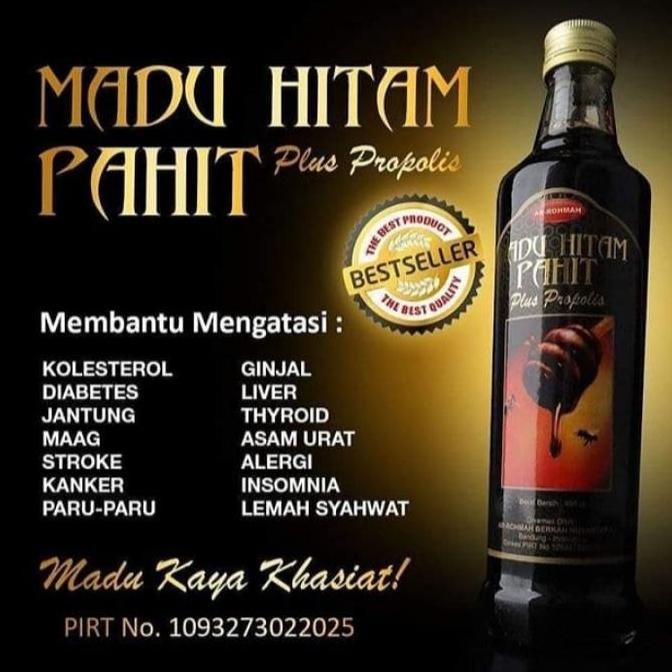 

TERMURAH MADU HITAM PAHIT PROPOLIS AR ROHMAH 470GR HERBAL MAAG DIABETES KOLESTEROL