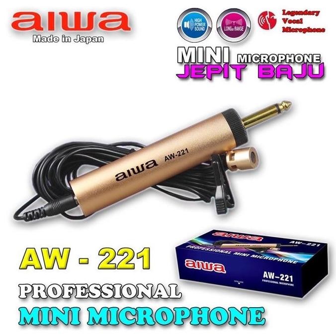 BARU MIC JEPIT AIWA AW221 CLIP ON - MIC IMAM MASJID MUSHOLLA MIC KANCING