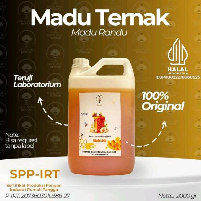 

TERMURAH MADU RANDU KAPUK MENTAH 2KG - RAW HONEY ASLI UJI LAB ORGANIK