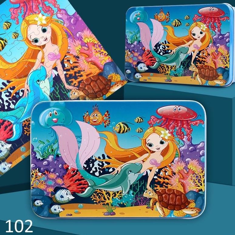 Jigsaw Puzzle Kaleng 100 Pcs / Puzzle 100 Keping Lucu DiM