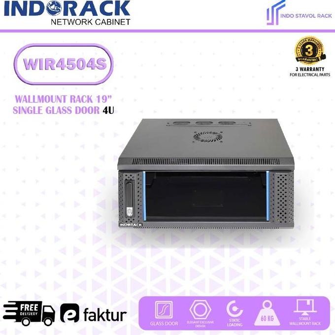 Indorack Wallmount Rack Wir4504S 4U 450Mm Rak Server Internet Wifi Pc New Stok