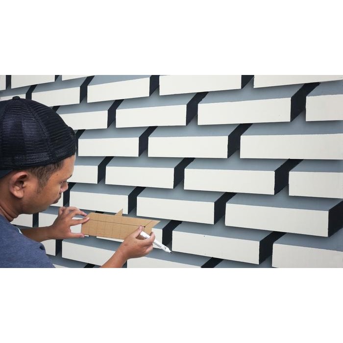 Cetakan Cat Dinding 3D motif bata / Pola Cat tembok 3 dimensi
