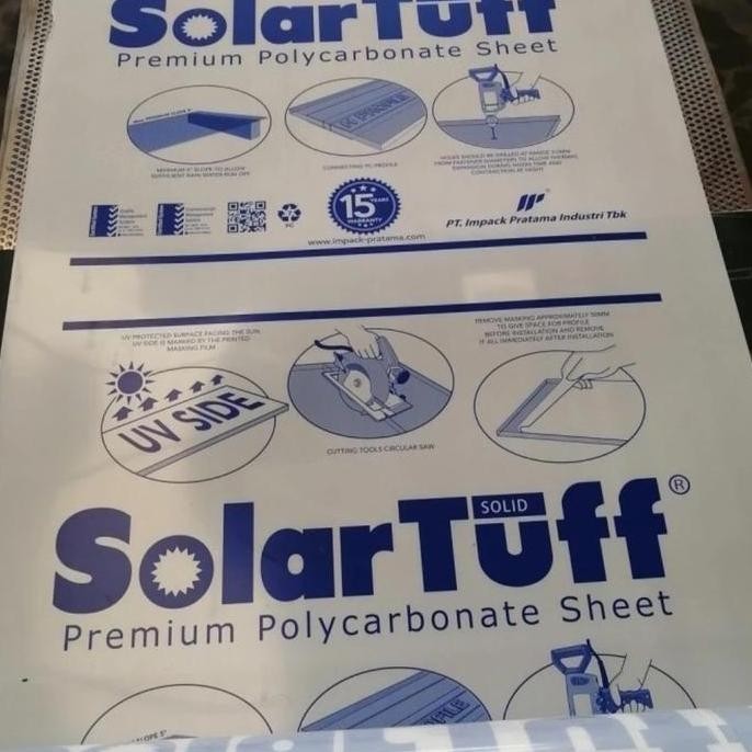 

Sale! Solartuff Solid Transparan Clear 1.2mm Polycarbonate UV Sheet