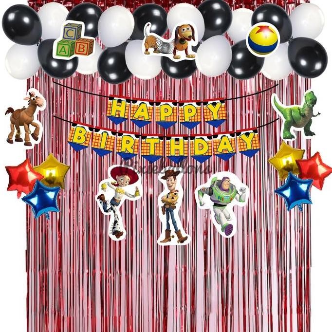 ready PAKET DEKORASI TOY STORY BIRTHDAY ULANG TAHUN WOODY HIASAN BALON