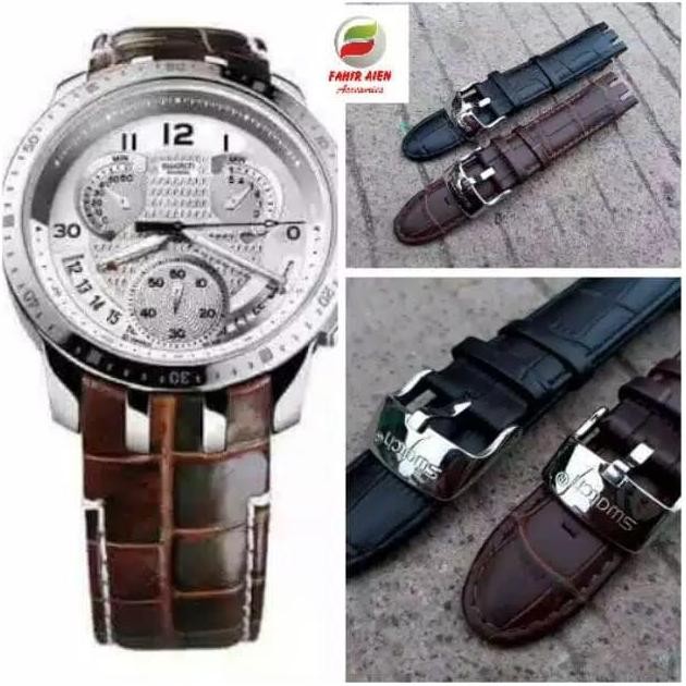 Ori - Strap Kulit Original Swatch Retrograde Leather Watch Strap Tali Jam Kulit Asli