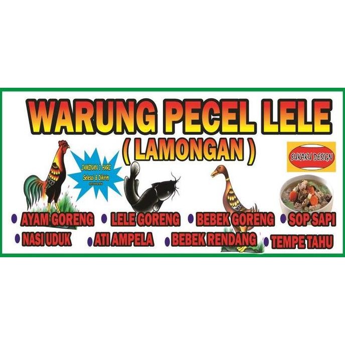 ready SPANDUK / BANNER USAHA PECEL LELE 2 x 1 meter