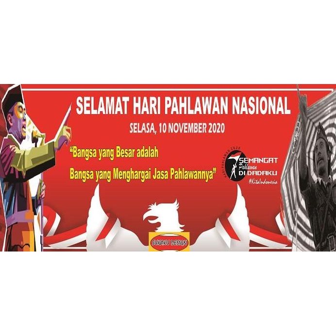 ready Custom Banner  Spanduk Peringatan Hari Pahlawan 2x1