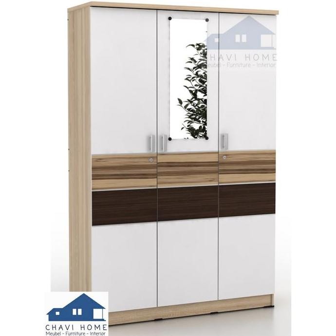 Lemari pakaian lemari baju lemari 3 pintu gantungan gamis panjang list