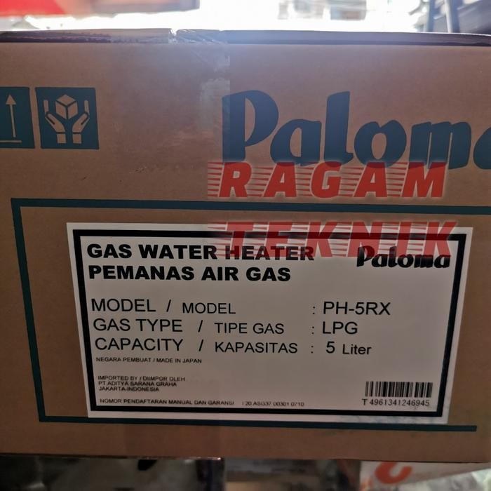 Paloma Ph 5 Rx Gas Water Heater Pemanas Air Mandi Lpg Original Dan Terpercaya