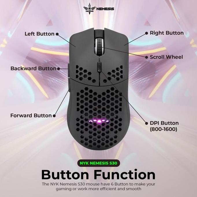 Diskon Mouse Gaming Wireless Nyk Nemesis S30 Rechargable Battery - Rgb Wireless Mouse