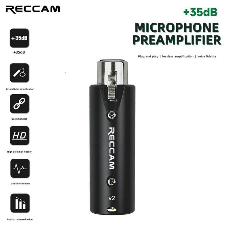 RECCAM Gain Booster V2 Preamp Mic Dynamic Pembesar Gain Microphone Dynamic DiM