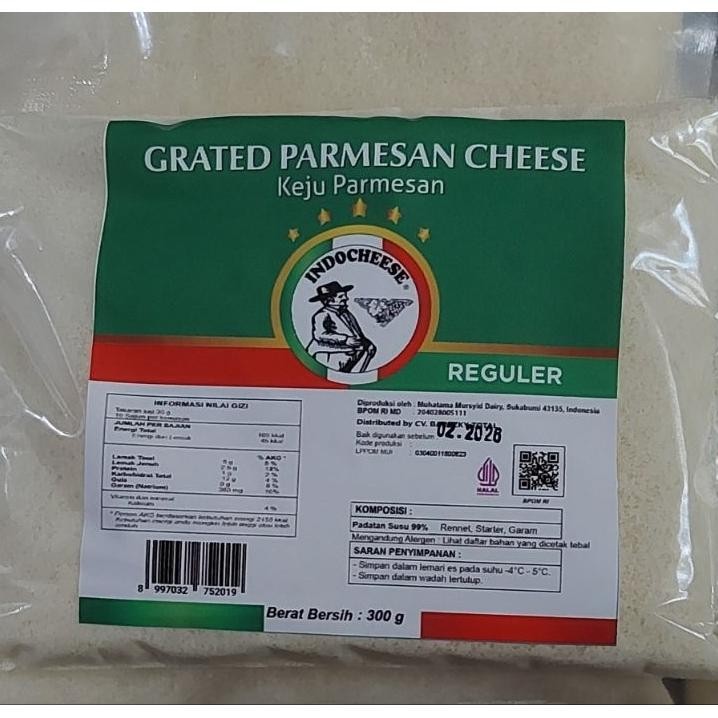 Keju Parmesan Indocheese 300Grgrated Parmesan Cheese Halal