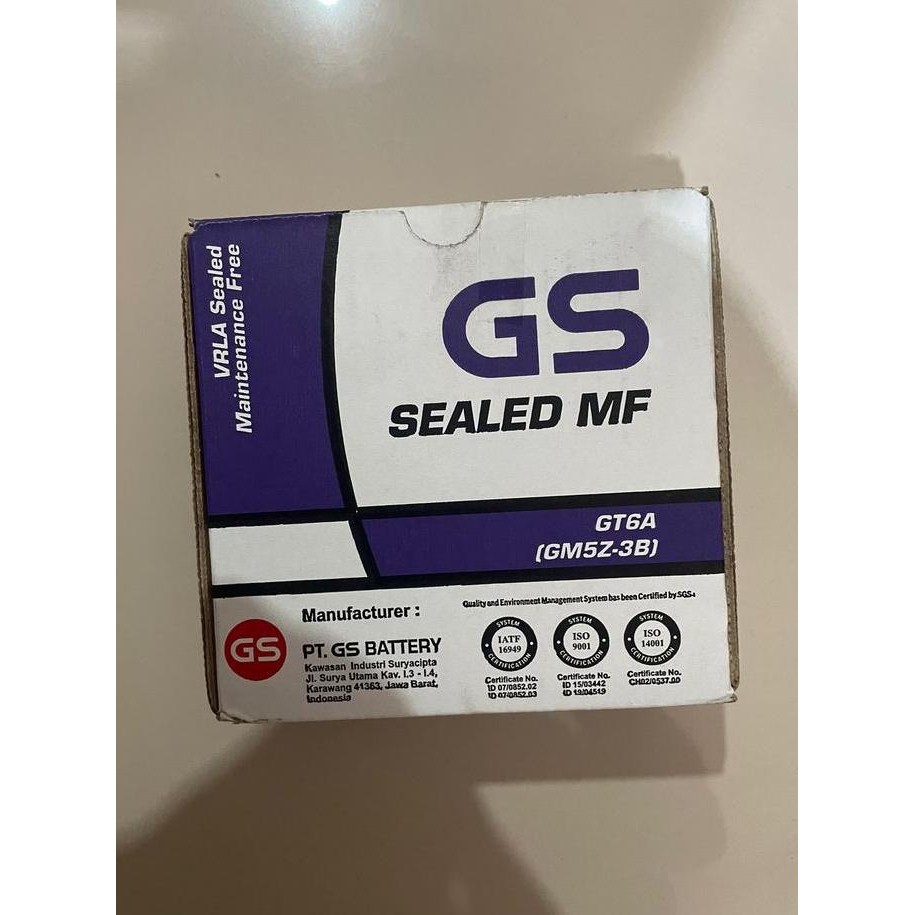 Produk Baru Aki Kering GS GT6A Supra Lama Mio Karbu Megapro Motor Original